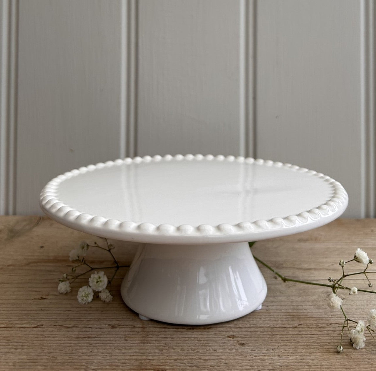 Simple 6 Inch Cake Display Stand with Beaded Edge