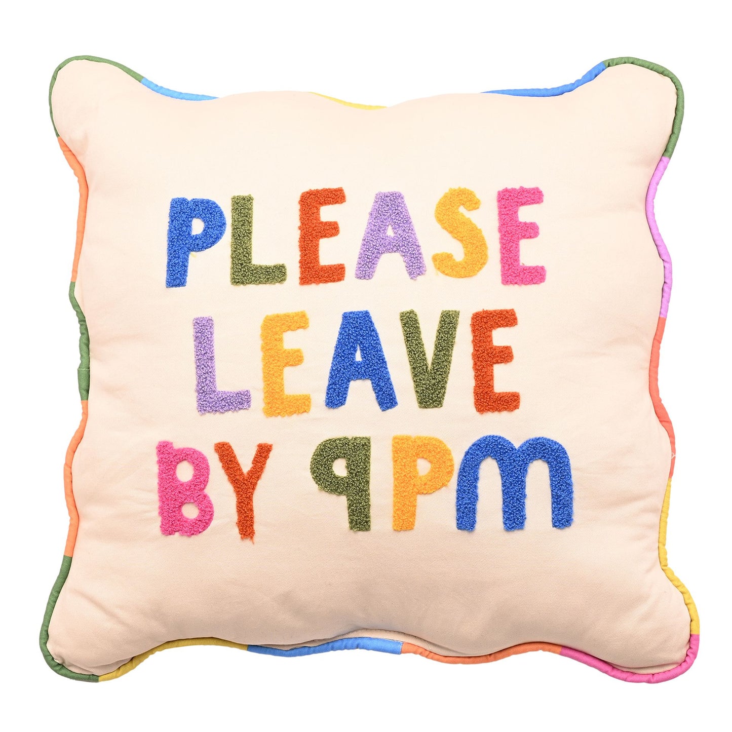 Raspberry Blossom Cushion - "Please Leave By 9pm"
