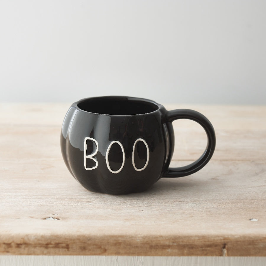 Black Boo Pumpkin Mug