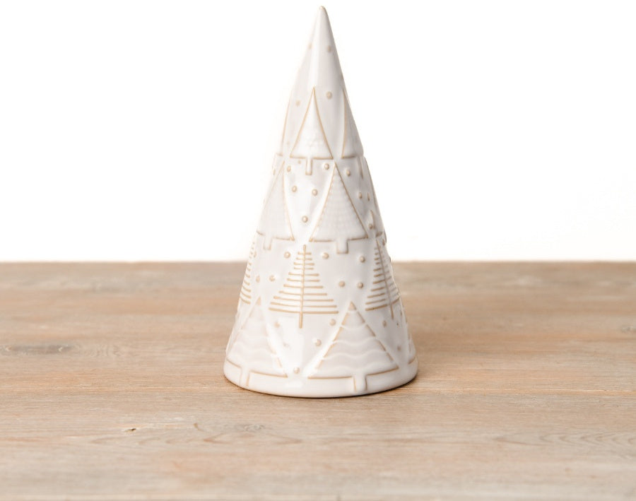 Ceramic White Reactive Glaze Tree - 15cm