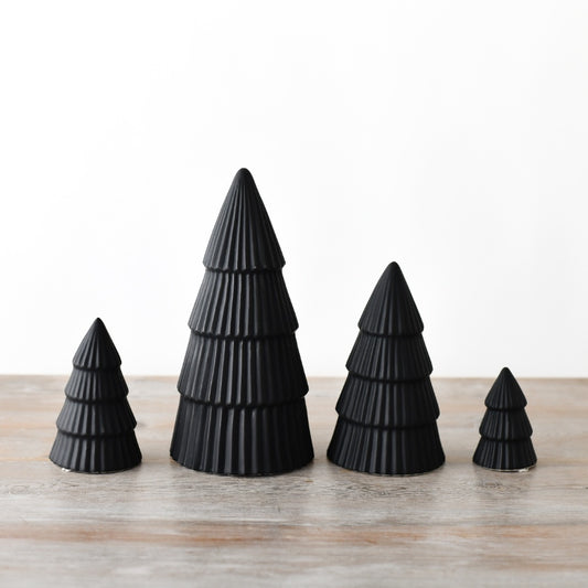 Matt Black Ceramic Christmas Trees