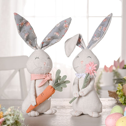 Boy & Girl Bunny With Floral Printed Ears