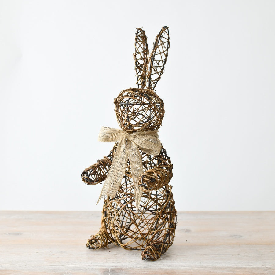 Rattan Standing Rabbit Decoration