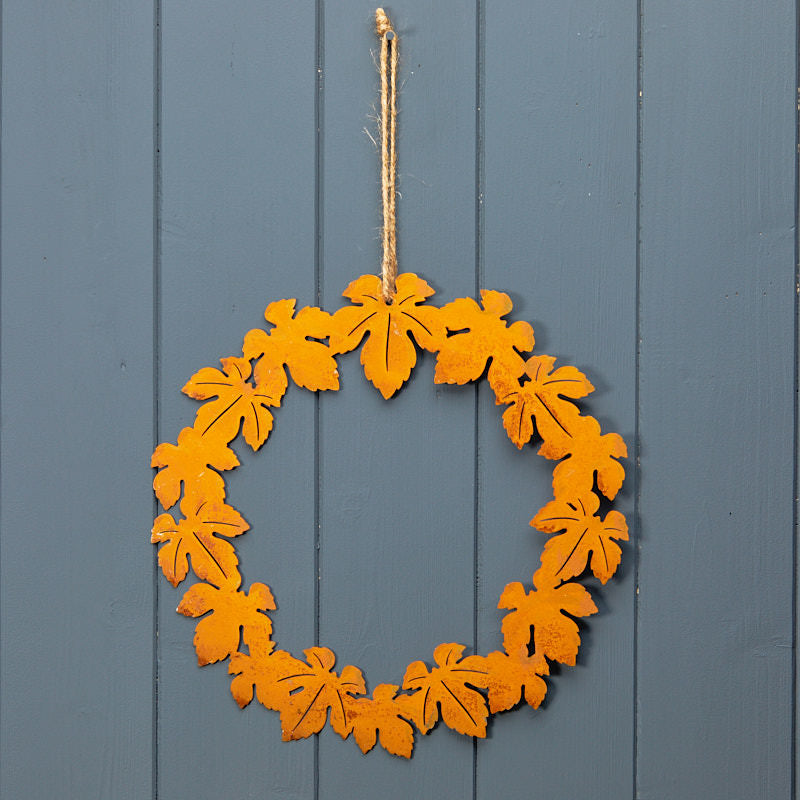 Hanging Metal leaf Wreath - 30cm