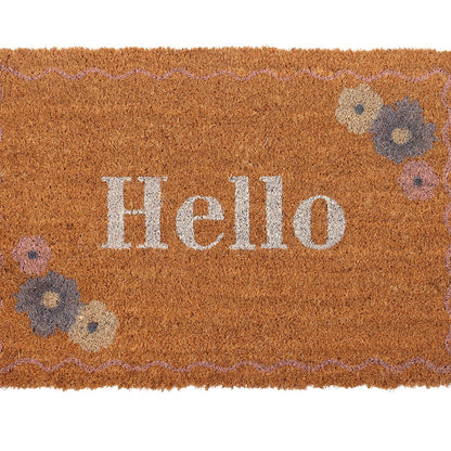 Natural Floral Hello Doormat