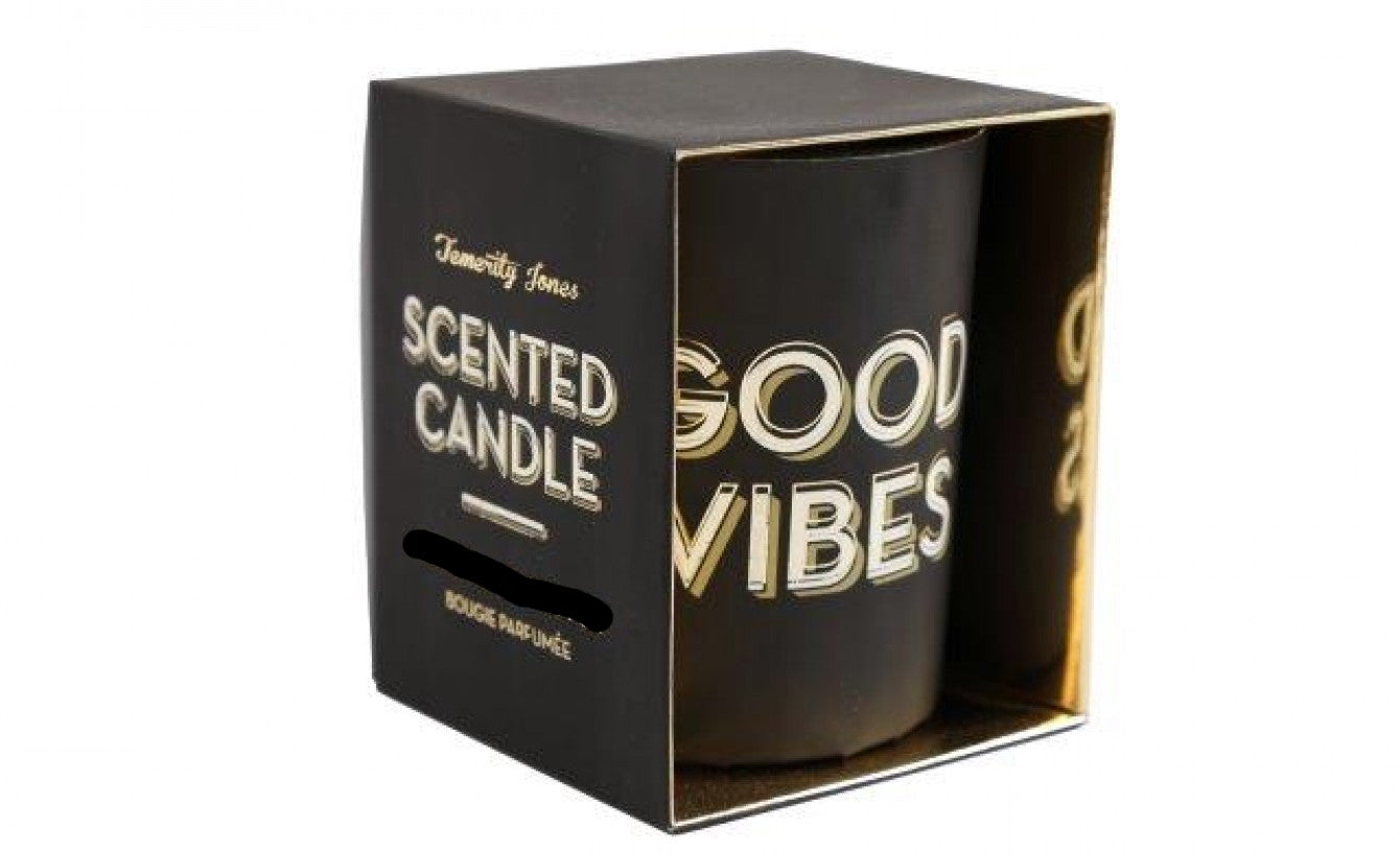 Black & Gold Typography Candle