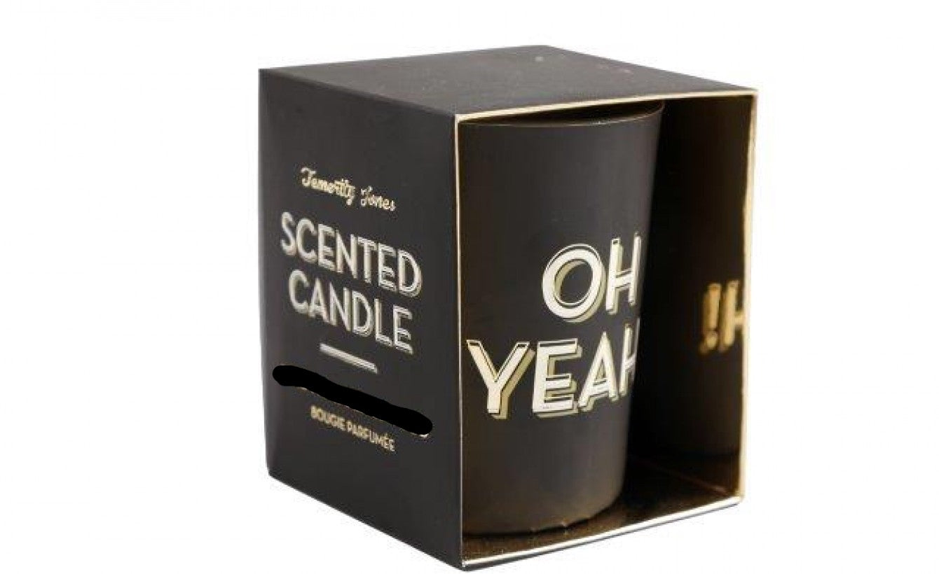 Black & Gold Typography Candle