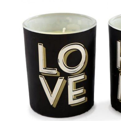 Black & Gold Typography Candle