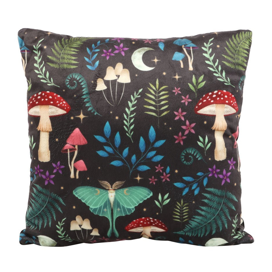 Square Dark Forest Print Cushion - 35cm