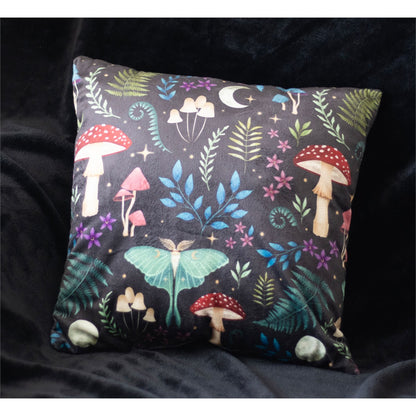 Square Dark Forest Print Cushion - 35cm