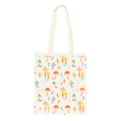 Funky Fungi Mushroom Print Polycotton Tote Bag