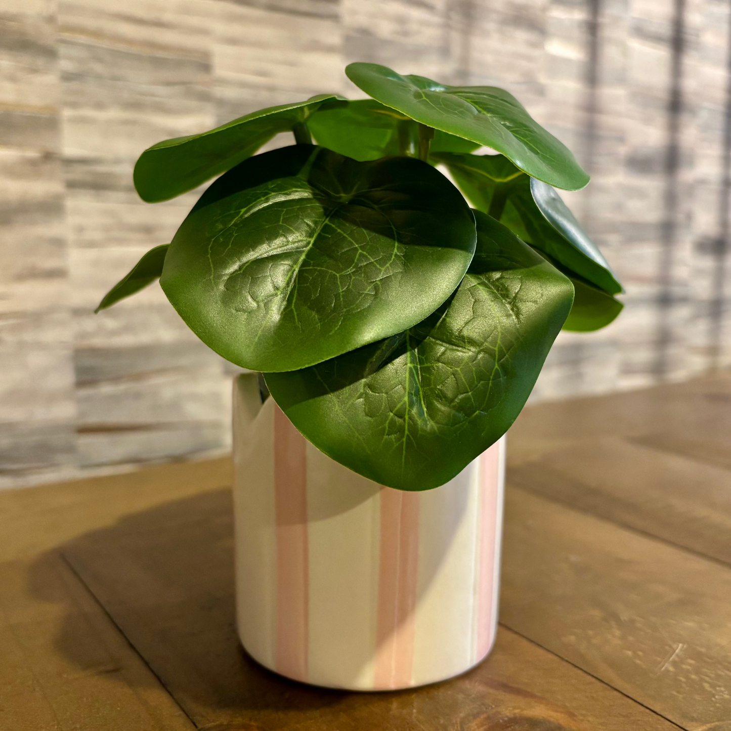 Artificial Plants in Striped Pots