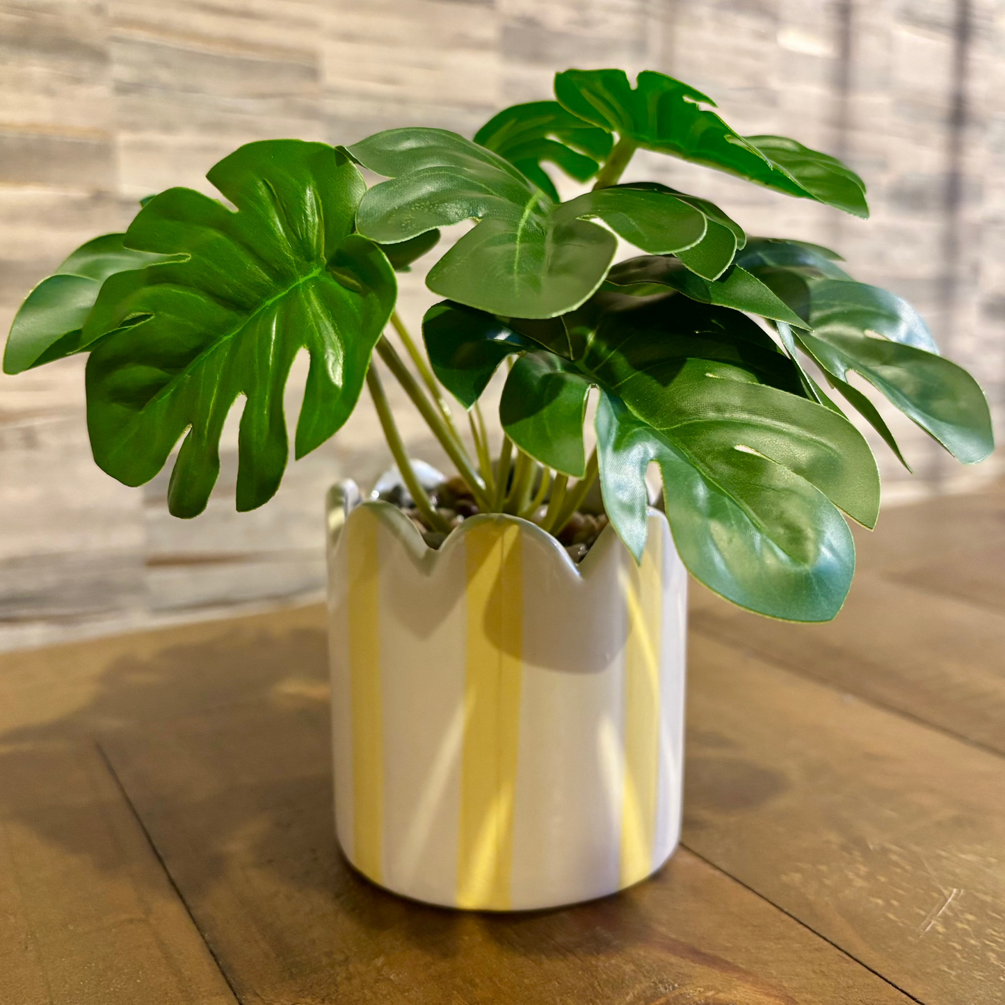 Artificial Plants in Striped Pots