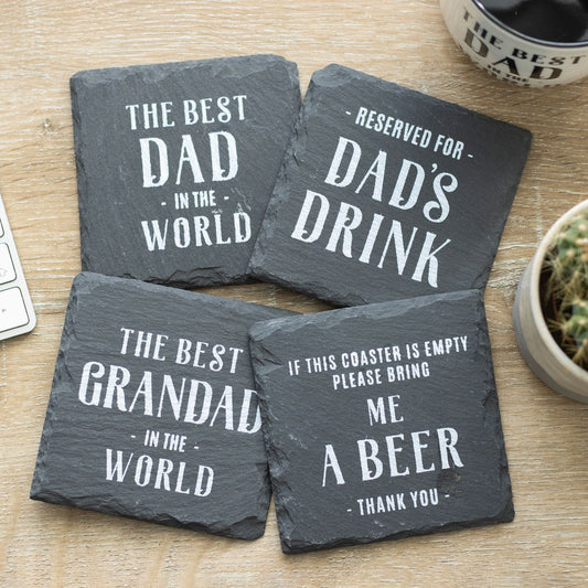 Dad & Grandad Slate Coasters