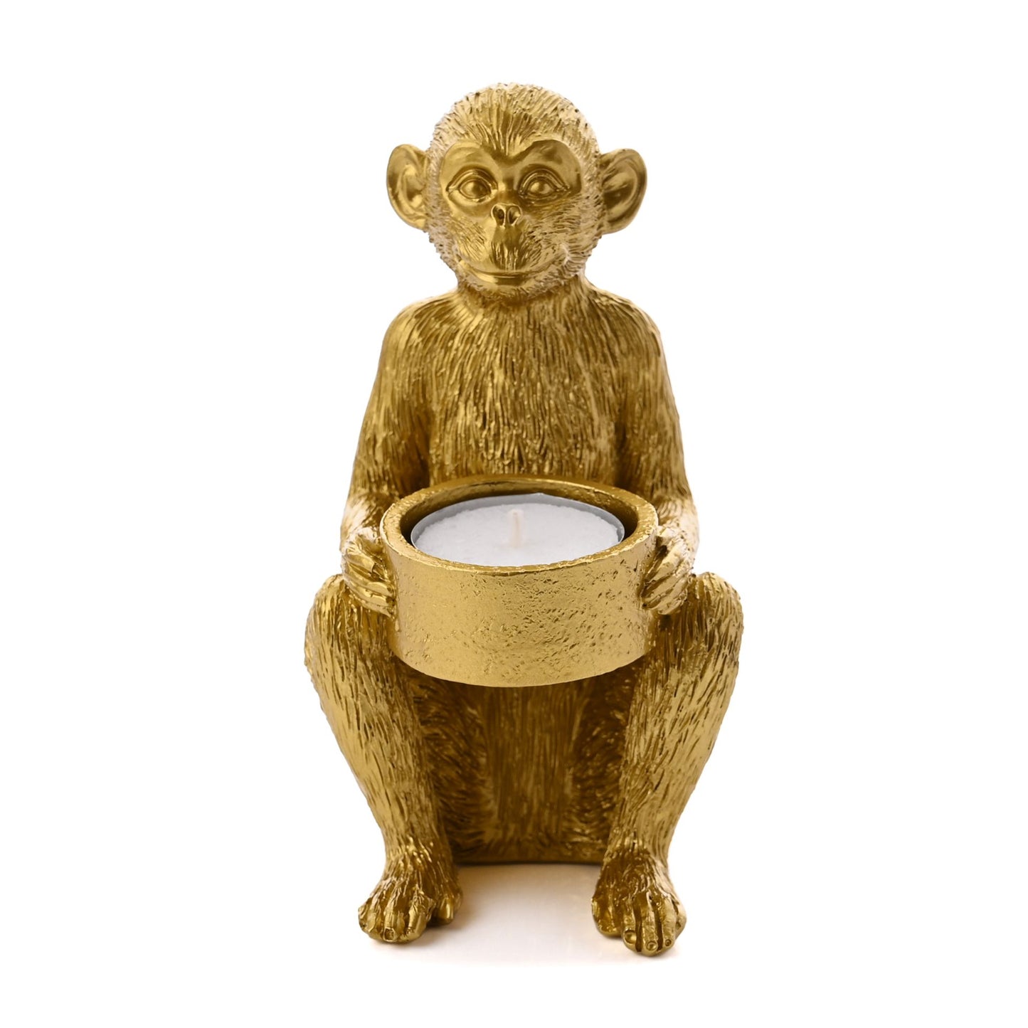 Gold Monkey Tea Light Holder