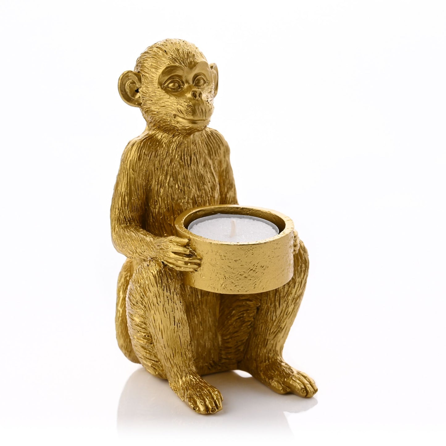 Gold Monkey Tea Light Holder