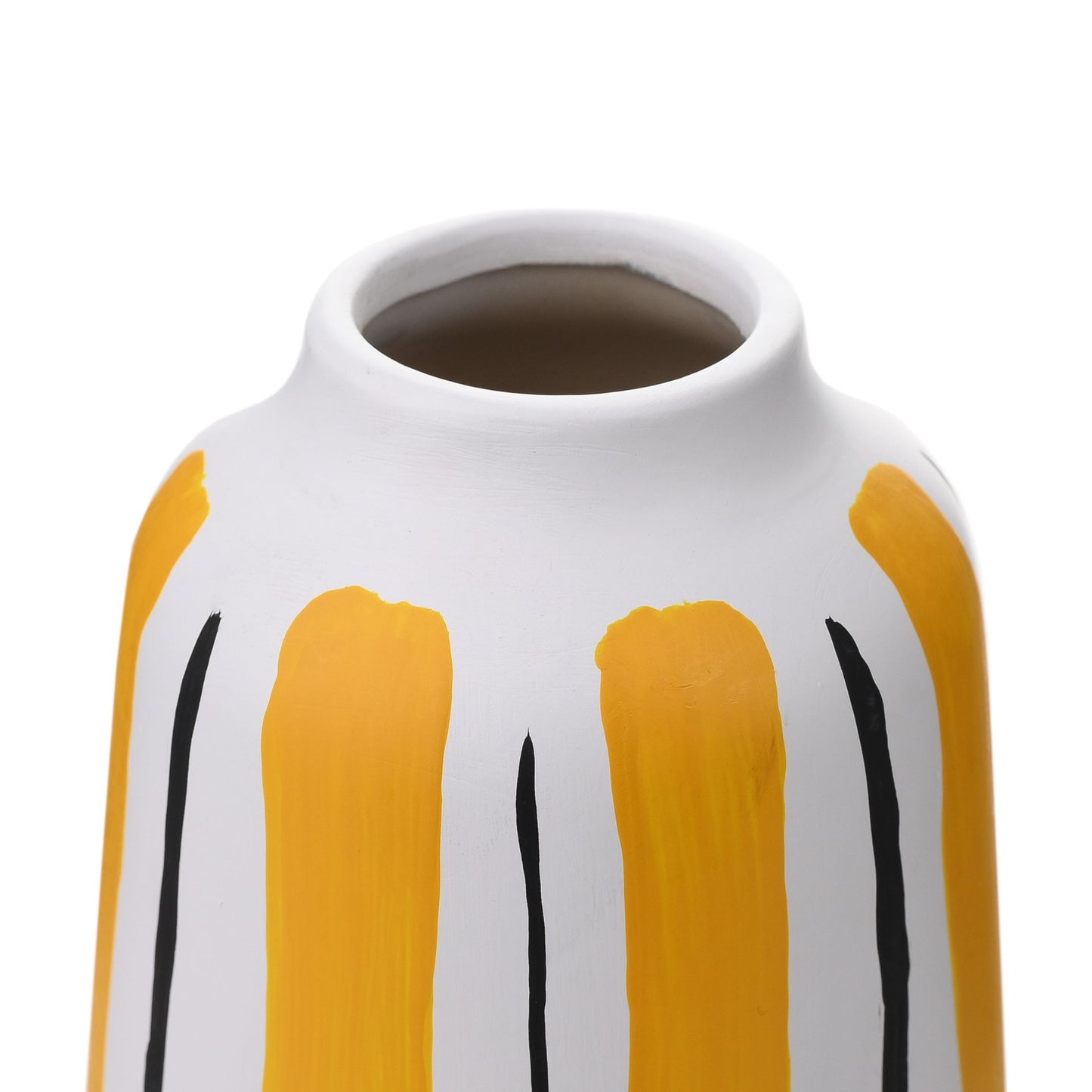 Black and Yellow Abstract Print Vase 22cm