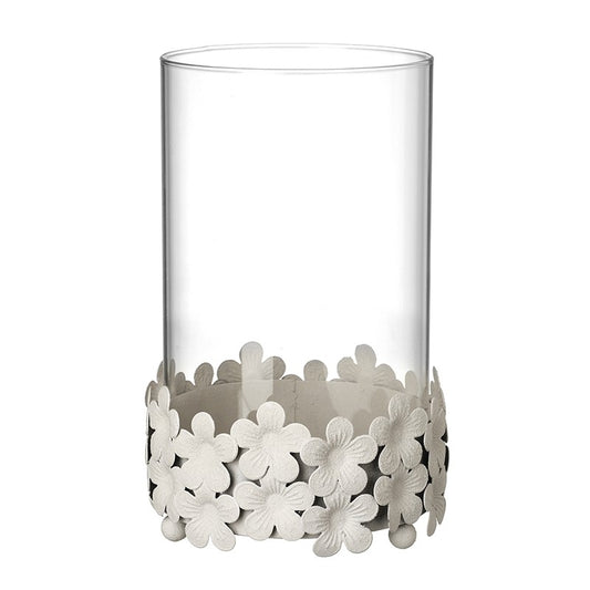 Large White Flower Base Candle Holder