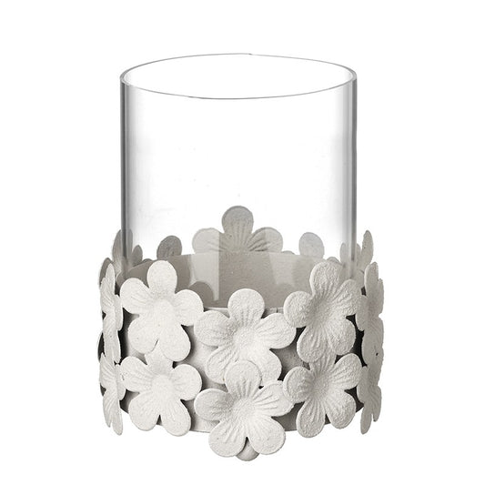 Small White Flower Base Candle Holder