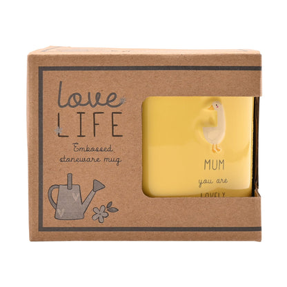 Love Life Embossed Mug - Mum