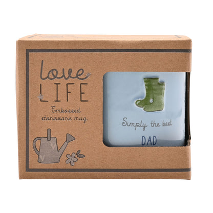 Love Life Embossed Mug - Dad