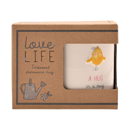 Love Life Embossed Mug - Hug in a Mug