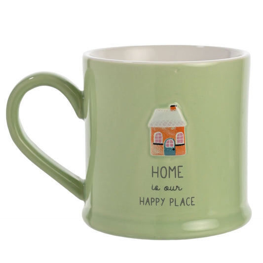 Love Life Embossed Mug - Home is Our Happy Place