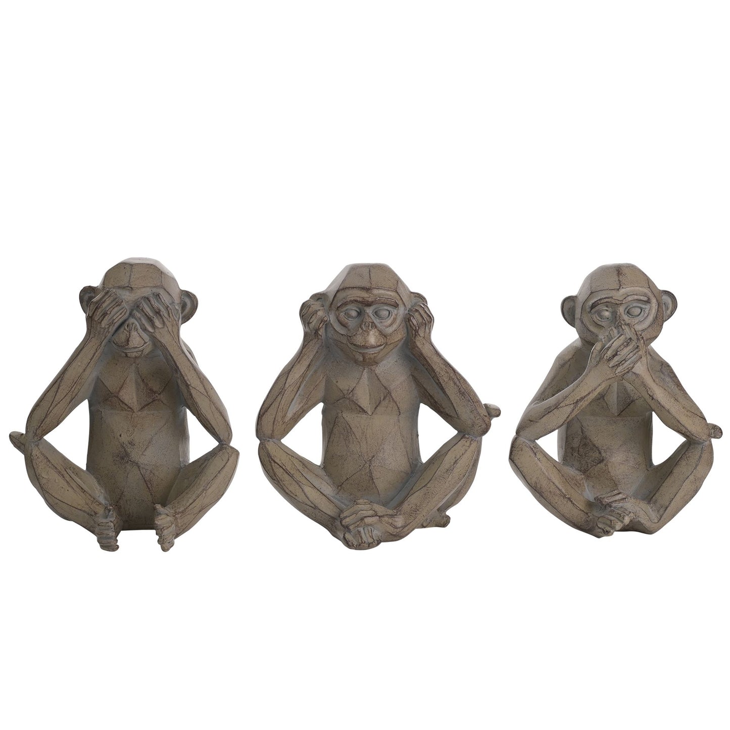 Naturecraft Geometric Cheeky Monkeys Set of 3