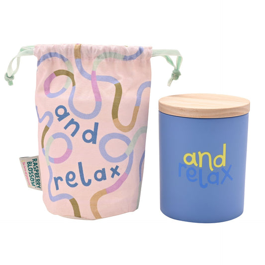 Raspberry Blossom Fragranced Candle In A Pouch - "And Relax"