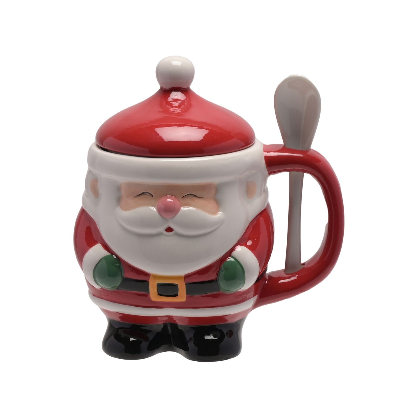 Lidded Santa Mug with Spoon