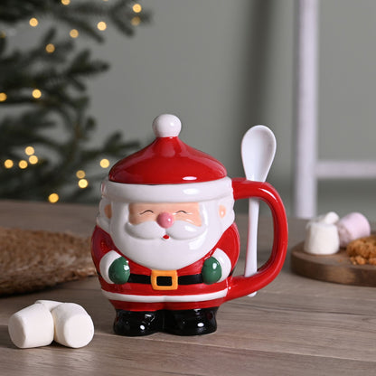 Lidded Santa Mug with Spoon