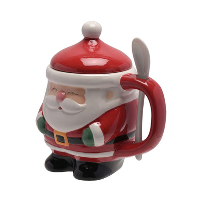 Lidded Santa Mug with Spoon